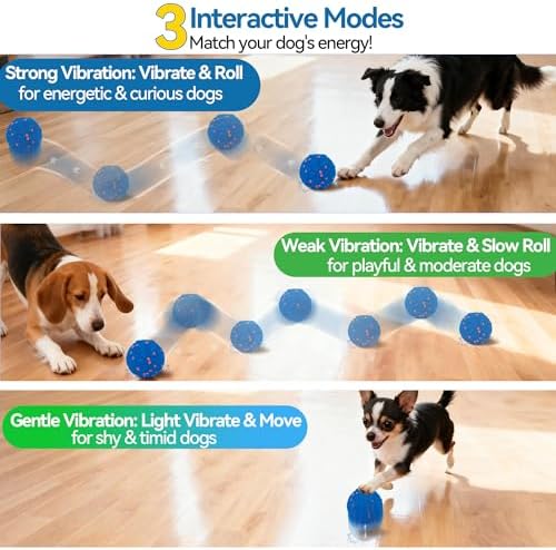 Newget Interactive Dog Toy Ball, Remote Control with 3 Play Modes Blue