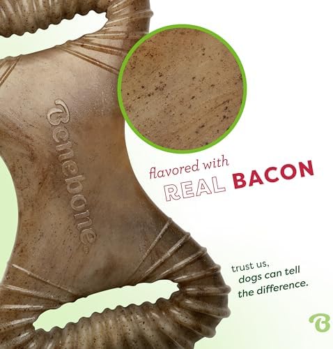 Benebone Dental Dog Chew Toy for Aggressive Chewers, Real Bacon, Small