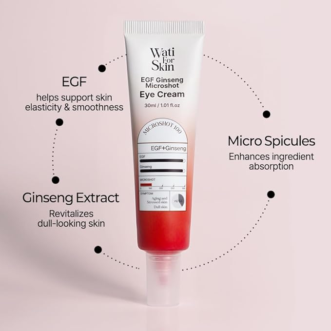 EGF Ginseng Microshot Eye Cream – Firming & Nourishing Under Eye Treatment with Micro Spicule Technology, Korean Skin Care, 30ml / 1.01 fl. oz.