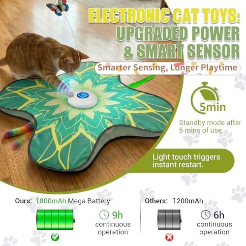 Interactive Cat Toys For Indoor Cats, Rechargeable Touch Automatic Cat Toy