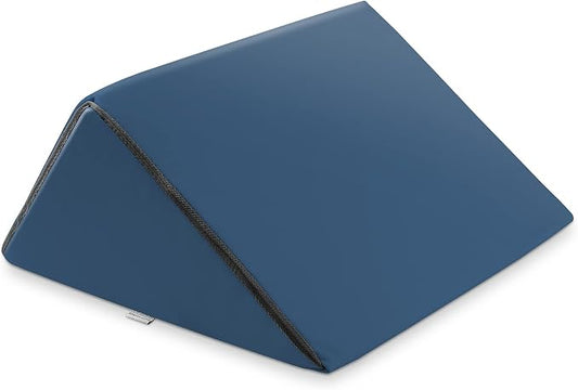Saloniture Triangle Wedge Massage Table Bolster Under-Knee Pillow, Extra Large - 19 x 12 x 20 x 15.5 Inch - Blue