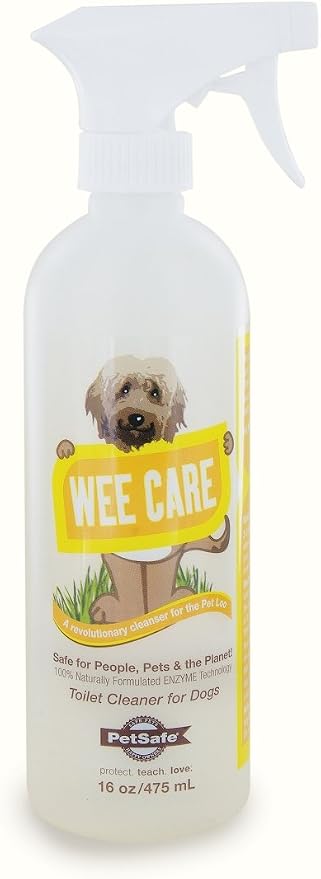 PetSafe Wee Care Pet Loo Enzyme Cleaner 100% Biodegradable Chemical Free Erases Stains and Odors, PAC00-14492, 16-Ounce | Enzyme-Based, 100% Biodegradable, Eco-Friendly, Non-Toxic Formula Erases Stains & Odors, Cleans Indoor or Outdoor Potty Areas