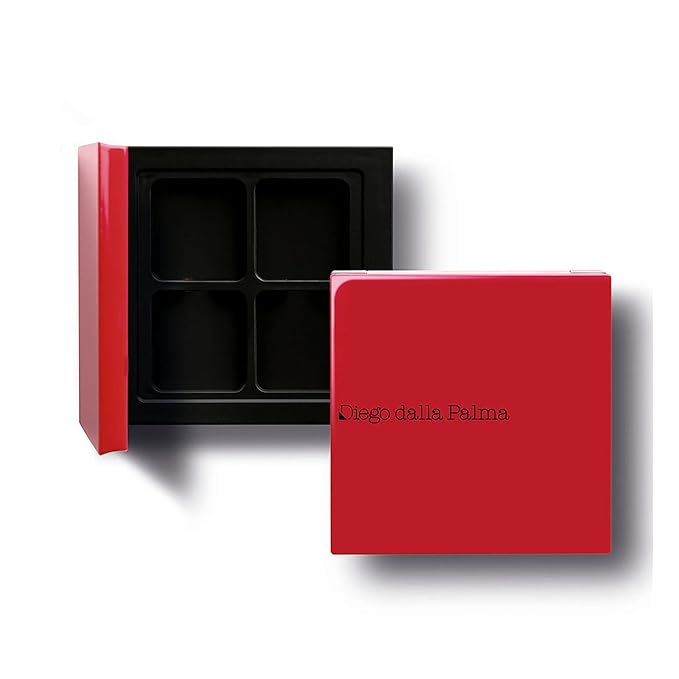 Diego dalla Palma Customizable Eyeshadow Palette- Practical And Functional Magnetic Compact- Includes A Mirror- 4 Slots For Replaceable Eyeshadows- Comes In Iconic Red Color- Refill System- 1 Pc