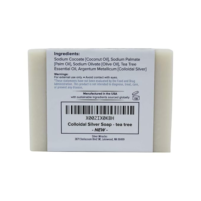 Silver Miracles Colloidal Silver Soap with Tea Tree essential oil