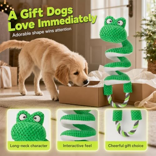 2 Pack Squeaky Dog Toys with Pull Rope Plush Tug Toys for Dogs, Colorful*E
