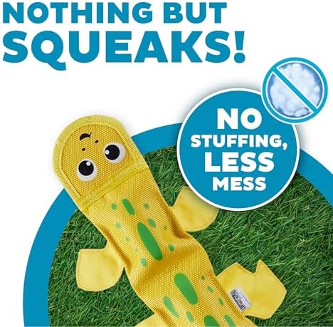 Outward Hound Fire Biterz Lizard Tough Chew Dog Toy, Plush & Squeaky, 24"