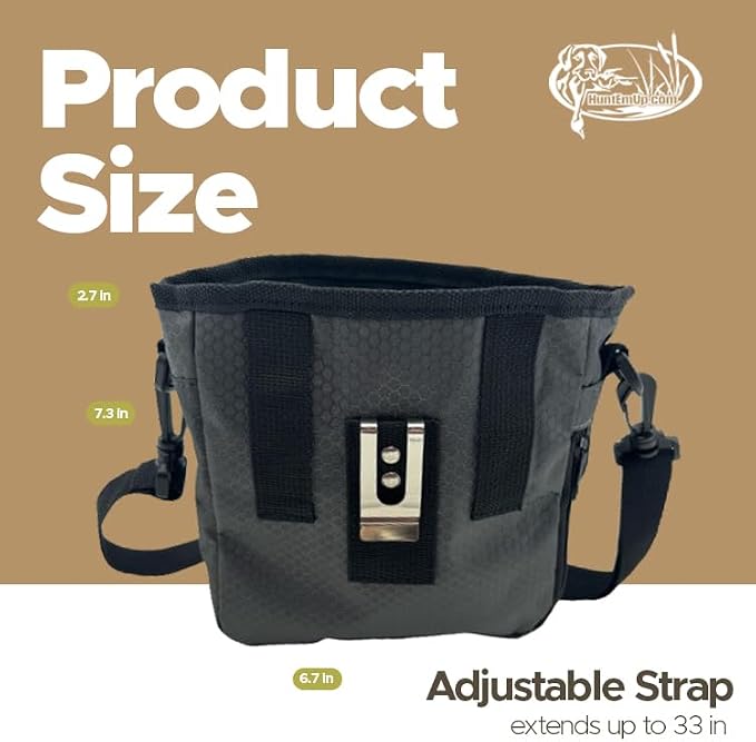 Dog Treat Pouch for Training - Hands-Free Design - Dispenser - Gray/Black (Large) - Pets Training Treat Pouches for Dog Walks - Pet Bags Pouch - Built in Poop Bag Holder