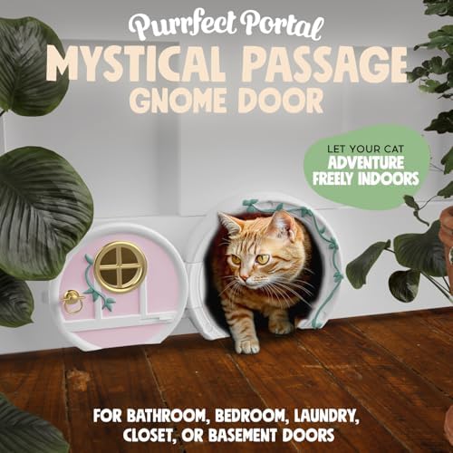 Gnome® Door Cat Door for Interior Doors - Stylish & Functional with No Flap, Lockable, and Easy Installation, Spacious Large Kitty Door for Cats Up to 20 lbs, Private and Comfortable Pet Door