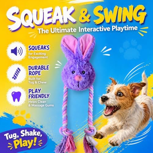 Plush Long Legged Rabbit Dog Toy