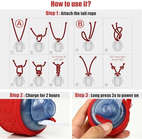 Interactive Dog Toys, Smart Automatic Moving Dog Ball with Rope, Rechargeable Motion Activated Rolling Dog Toy for Small Large Dogs Aggressive chewers to Keep Them Busy