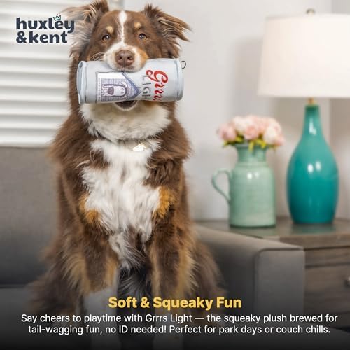 Huxley & Kent Power Plush Squeaky Dog Toy, Grrrs Light, Small