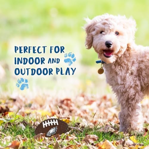 NFL Philadelphia Eagles Mega-chew Hard Nylon Bacon-flavored Dog Bone Football Chew Toy. Interactive, Durable Tasty Fun for Aggressive Chewers