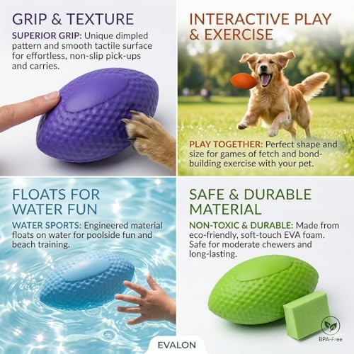 EVA bite-Resistant pet Football Dog Interactive Teething Toy can be Thrown and Bitten Training Ball Elastic and Light Human pet Throwing Ball (Blue)