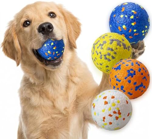 Dog Ball Toys Dog Tennis Ball for Aggressive Chewers Indestructible Bouncy Lightweight Water Toy Fetch Ball for Large Medium and Small Dog