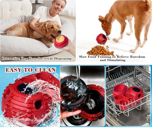 XHX Dog Toy to Keep Your Pup Distracted - Safe for Dogs - Low-Mess Design - Dog Toys for Small Dogs 10-25 lbs(Red, S)