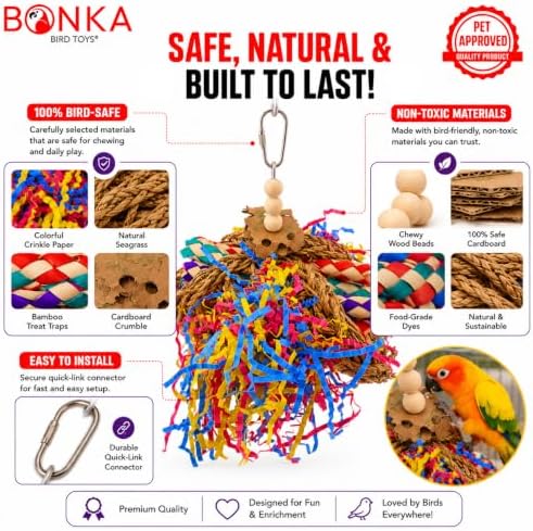 Bonka Bird Toys Mini Taco 1359 Foraging Bird Toy Parrot Cages Cockatiel Parakeet Conure Lovebird Toys.