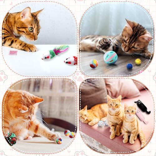 Shappy 150 Pcs Cat Toys Bulk Pack for Indoor Cats, Mice Balls,Funny
