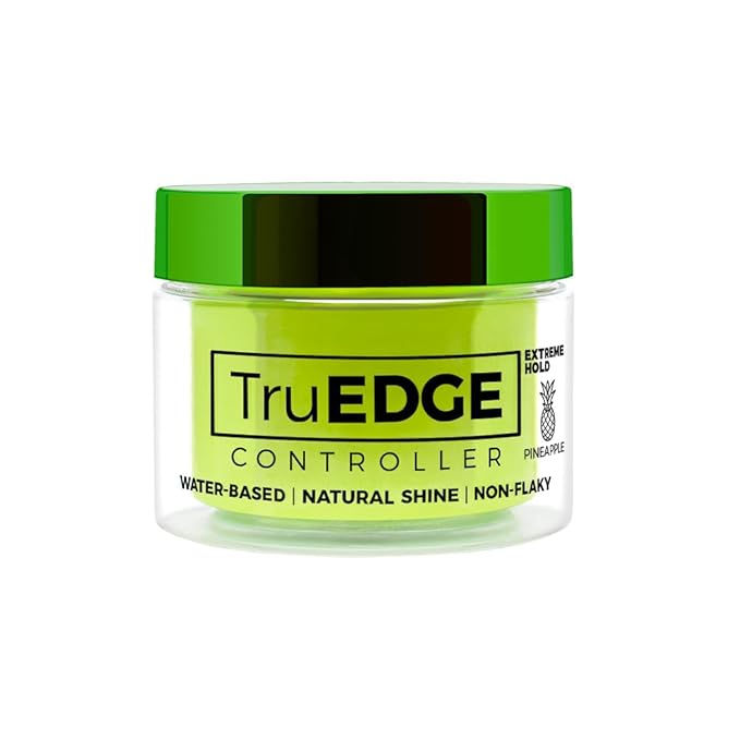 NICKA K NEW YORK Tyche TruEDGE Plus Controller – 100ml / 3.38 fl oz – Water-Based, Black Castor Oil & Hemp Seed Oil – Long-Lasting Hold, Non-Flaky, Natural Shine, 8 Fragrances (HETR18 Pineapple)