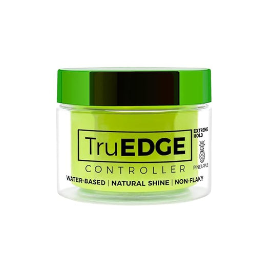 NICKA K NEW YORK Tyche TruEDGE Plus Controller – 100ml / 3.38 fl oz – Water-Based, Black Castor Oil & Hemp Seed Oil – Long-Lasting Hold, Non-Flaky, Natural Shine, 8 Fragrances (HETR18 Pineapple)