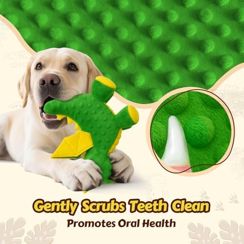 2 Pack Squeaky Dog Toy - Plush Dragon with 5 Squeakers and Crinkle Wings