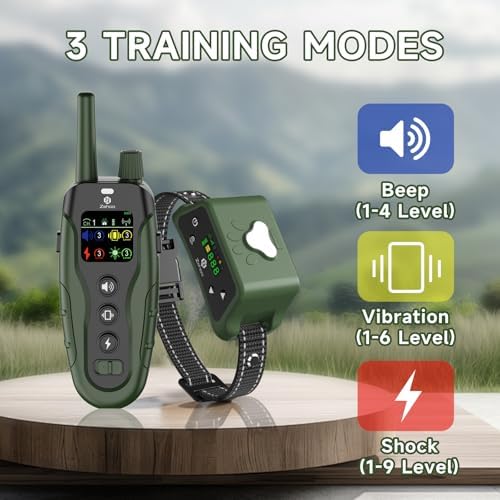 GPS Wireless Dog Fence System & Dog Shock Collar, 2-in-1, No App, Green