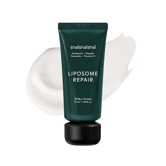 shaishaishai LIPOSOME REPAIR MILKY Cream, Hydrating Lightweight Barrier, Collagen Boost, Ultra-Soothing Moisture, Non-greasy, Fragrance-Free, Korean Skincare, 1.69 fl oz