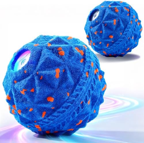 2 Pack Interactive Dog Ball, Automatic Rolling and Bouncing Toys, Blue