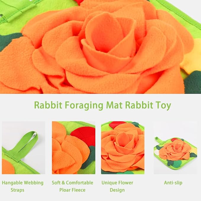 Rabbit Foraging Mat Snuffle Mat for Small Animals Interactive Feeding Mat