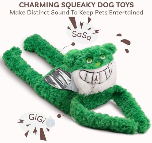 SHARLOVY No Stuffing Dog Toys 5 Pack, Crinkle Interactive Dogs Toy for Boredom, Puppy Toys for Teething to Keep Them Busy, Cute Squeaky Dogs Toy for Small, Medium, and Large Breed