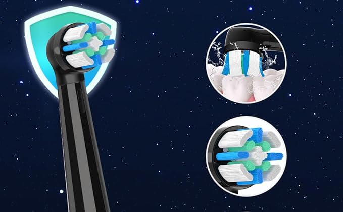 IO Replacement Heads Compatible with Oral B iO 2/3/4/5/6/7/8/9/10/Deep Clean Electric Toothbrush, Brush Heads Compatible with IO for Teeth Clean (8 Black)