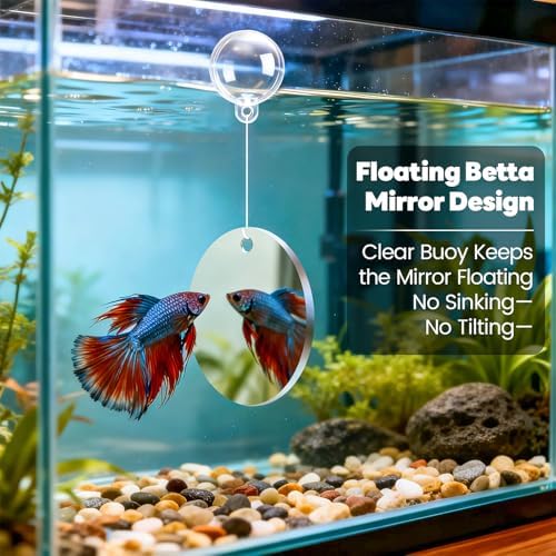 Betta Fish Toys, 1 Betta Fish Tunnel Hammock, 1 Fish Mirror with Floating Ball & 2 Exercise Training Ring Toys, Betta Fish Tank Accessories