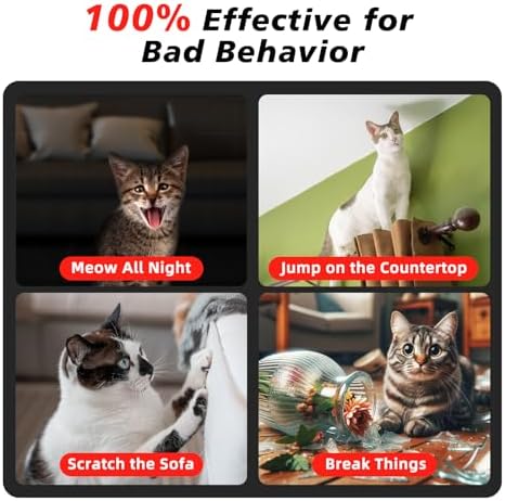 Tiniest Cat Shock Collar, Lightest Cat Training Collar with Remote for Small Cats 5-15lbs & Medium Large Cats/Puppies, Waterproof, Rechargeable, 1300ft Range(Red)