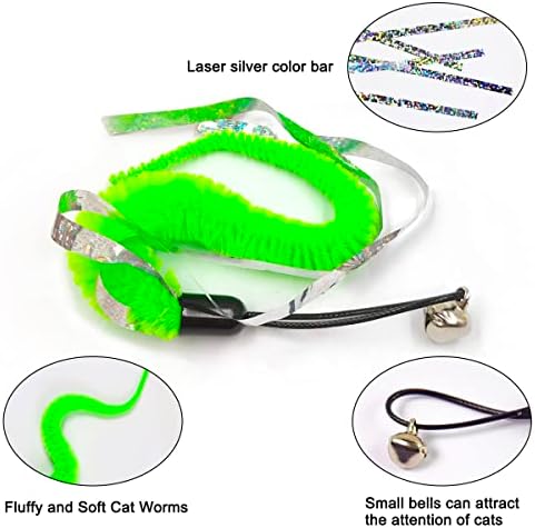 DLAND Cat Wand Toy Refill - 20pcs Universal Feather & Streamer Replacement for Interactive Play