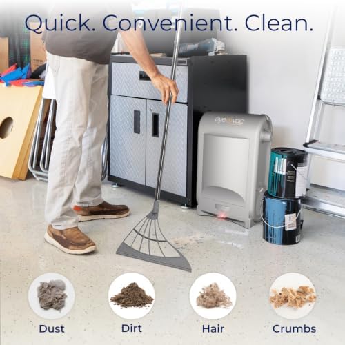 EyeVac Pro & Squeegee Broom Bundle - Touchless Vacuum Automatic Dustpan with Multisurface Broom, Corded Bagless Vacuum, 1400 Watt Sensors for Pet Hair, Dirt, Food Debris, Kitchen & Salon (Silver)