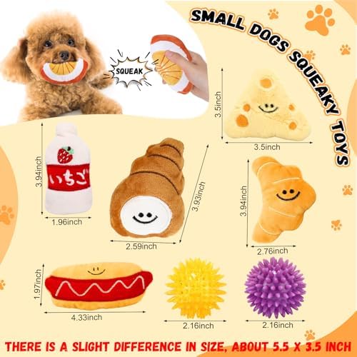 Hungdao 80 Pcs Dog Squeaky Toys Bulk for Small Dogs, Plush Chew Toys
