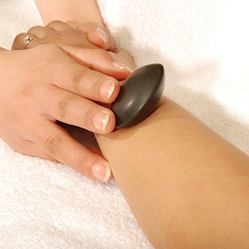 Master Massage Contour Shape Malteser Balsalt Stone for Hot Stone Massage 10 Piece Pack, 1count- Black Lava Hot Stones in Unique Dish