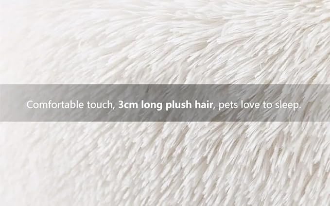 Cat Beds for Indoor Cats - Cat Bed Washable 24 inches, Dog Beds for Small Medium Dogs, Anti Anxiety Round Fluffy Plush Faux Fur Pet Bed, Thick Bottom
