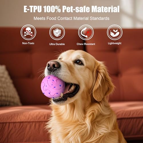 Interactive Dog Ball Toy, Smart Dog Toy for Medium and Large Dogs, Automatic Moving Rotating & Bouncing Ball, Durable E-TPU Material, IP54 Waterproof, Motion-Activated Dog Toy for Active Dogs