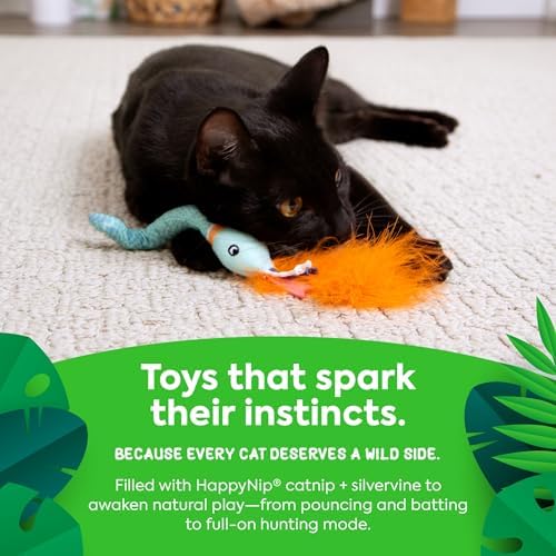 Instincts by SmartyKat HappyNip Tricky Twister Bendable Snake Plush Cat Toy, Contains Catnip & Silvervine - Blue, One Size