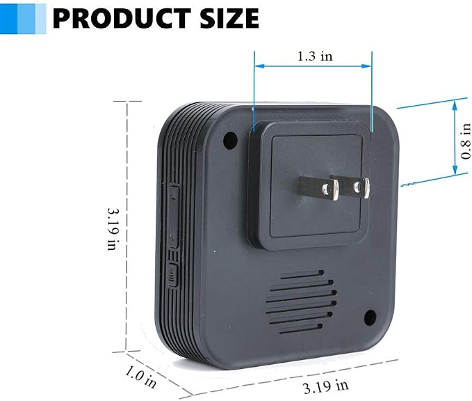 Dog Door Bell, Wireless Doggie Doorbells for Potty Training, Door Bell for Dogs to Go Outside, Dog Bells (Black, 2 Receiver 2 Transmitters)