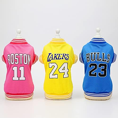 Dog Clothes Basketball Mesh Breathable T-Shirt,Pet Clothes Puppy Sportswear Spring/Summer Fashion Dog Shirt. (Pink, X-Large)