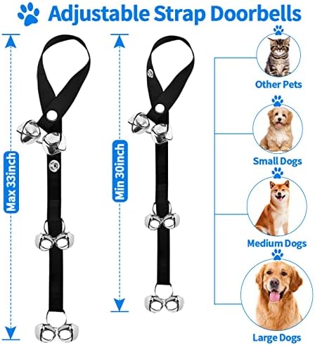 2 Pack Dog Doorbells, Pet Training Bells for Outside Potty Training and Communication, Bell for Dog Cat Puppy Interactive Toys