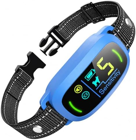 FAFAFROG Dog Bark Collar, Rechargeable Smart Collar, Anti Barking Training Collar with 5 Adjustable Sensitivity Beep Vibration, Bark Collar for Large Medium Small Dogs (Blue)