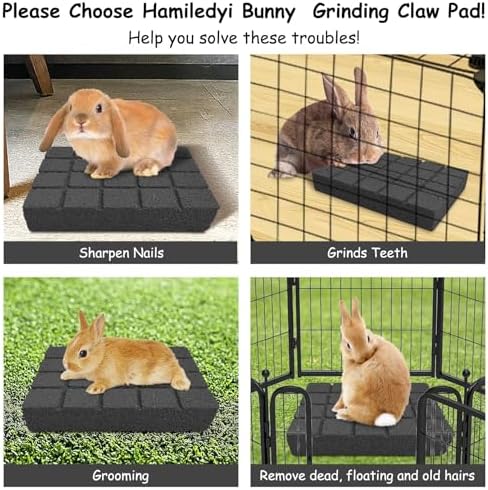 Hamiledyi 4PCS Rabbit Scratching Pads Bunny Lava Grinding Claw Pads Small Animal Foot Pads Hamster Scratch Board Chew Toys for Gerbil Chinchilla Hedgehog Guinea Pig Cage Accessories