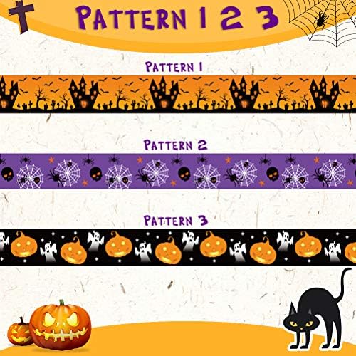 KOOLTAIL Halloween Cat Collar with Bells - 3 Pack Breakaway Cat Collar with Pumpkin Ghost Patterns Safety Buckle Kitten Collars, Adjustable Cute Pet Collar for Boys and Girls Holiday Costume Orange