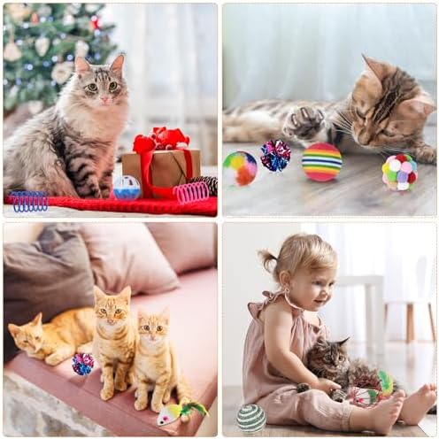 Shappy 150 Pcs Cat Toys Bulk Pack for Indoor Cats, Mice Balls,Classic