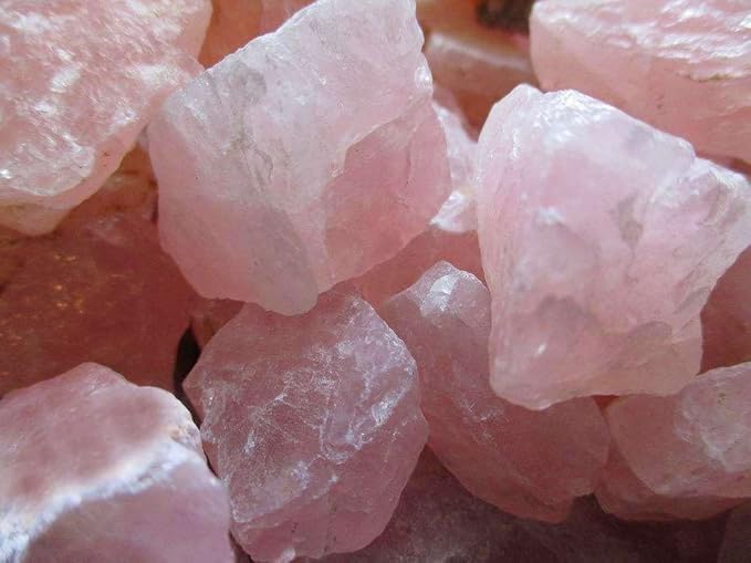 LAIDANLA 1lb 2" Rose Quartz Natural Rough Stones Crystal Large Raw Crystals Bulk Healing Gemstones for Reiki Healing Tumbling Fountain Rocks Wire Wrapping Decoration Cabbing Lapidary