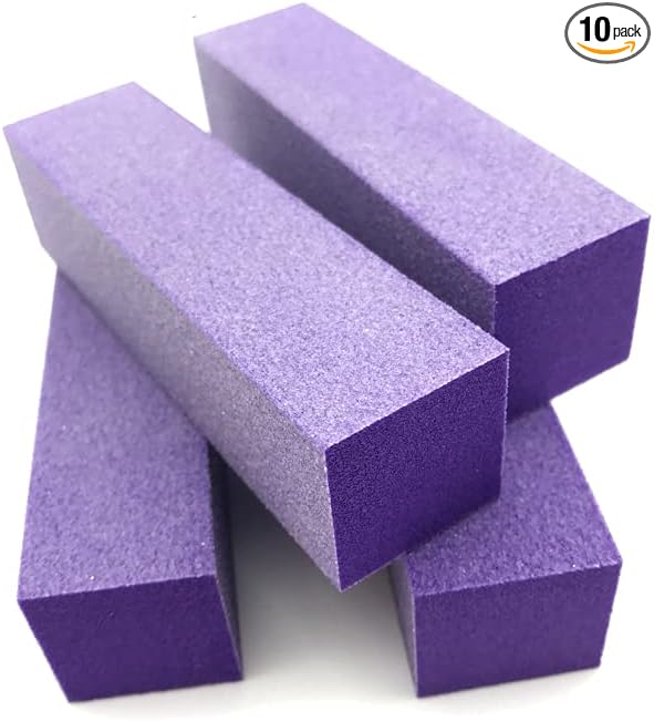 Tachibelle 10 pcs Premium Made in Korea Purple Buffer White 100/180 Grit Premium 4-Way Nail File Buffing Block