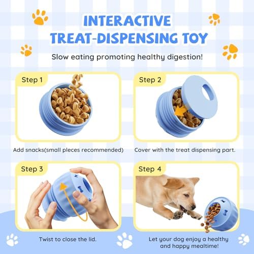 Frozen Treat Dispensing Dog Toy, Long Lasting Interactive Dog Toys for Boredom, Dogs Licking Toy to Keep Them Busy, Birthday Gifts for Small/Medium Dogs
