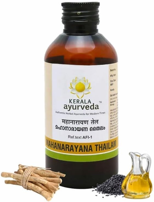 KeralaAyurveda Mahanarayana Thailam | Body Massage Oil for Full Body Relaxation, Joint Mobility & Muscle Relief | 58-Herb Til Oil Infusion for Massage | 200 ml/6.76 Fl Oz